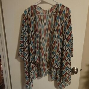 Multicolor Geometric Pattern Kimono